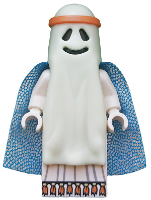 This LEGO minifigure is called, Vitruvius, Ghost Shroud . It's minifig ID is tlm092.