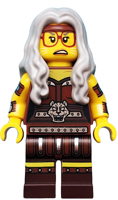 This LEGO minifigure is called, Sherry Scratchen-Post, The LEGO Movie 2 (Minifigure Only without Stand and Accessories) . It's minifig ID is tlm153.