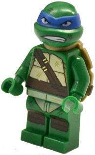 This LEGO minifigure is called, Leonardo, Gritted Teeth, Smudges . It's minifig ID is tnt024.