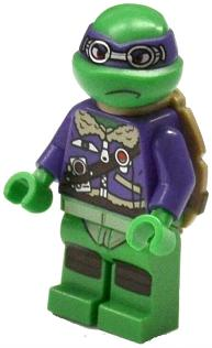This LEGO minifigure is called, Donatello, with Goggles . It's minifig ID is tnt028.