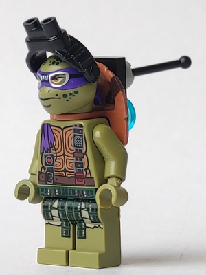 Display of LEGO Teenage Mutant Ninja Turtles Donatello With Goggles and Pack (Movie Version)