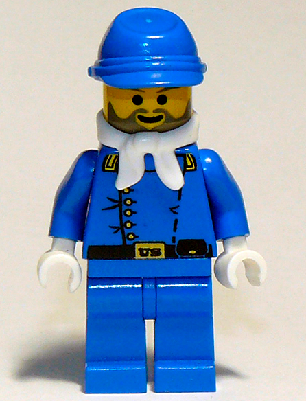 Display of LEGO Western Cavalry Lieutenant with Cavalry Cap and Bandana