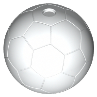 Display of LEGO part no. x45 Ball, Sports Soccer Plain  which is a White Ball, Sports Soccer Plain 