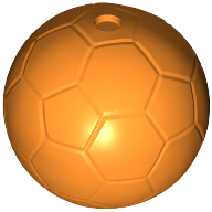 Display of LEGO part no. x45 Ball, Sports Soccer Plain  which is a Orange Ball, Sports Soccer Plain 